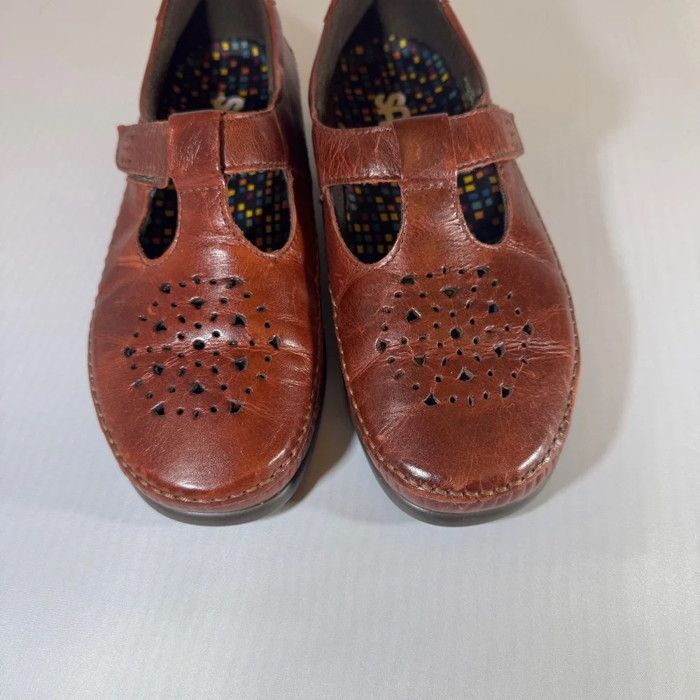 SAS Mary Jane Brown Leather 7.5 Academia Lolita US Tripad Comfort Shoes Y2K 90s - Picture 4 of 13